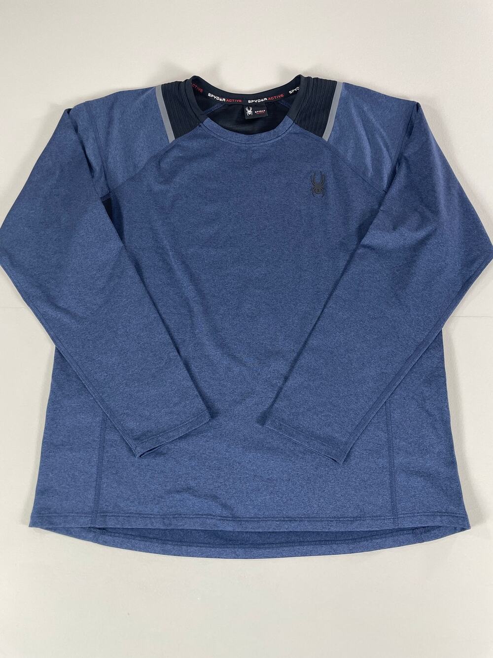 Spyder ProW B Performance Top Size L Blue Long Sleeve Black Trim